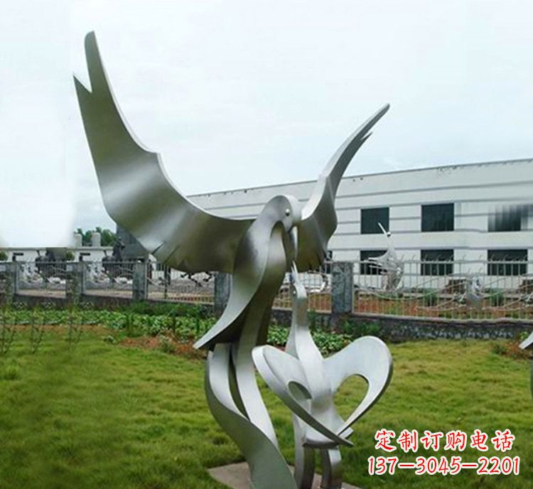 开封“喂食”不锈钢动物鸟类景观雕塑,公园校园中国文化传承雕塑