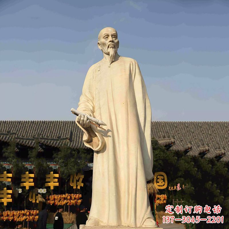 开封清代画家郑板桥石雕塑——中国历史名人汉白玉雕像