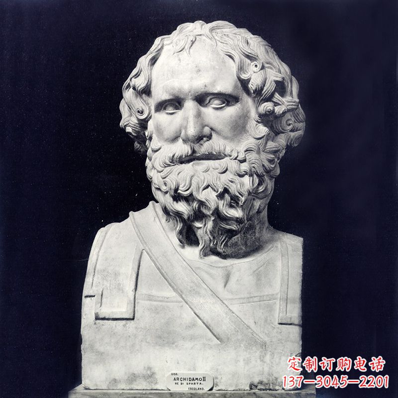 开封阿基米德石雕头像-学校校园世界著名人物雕塑