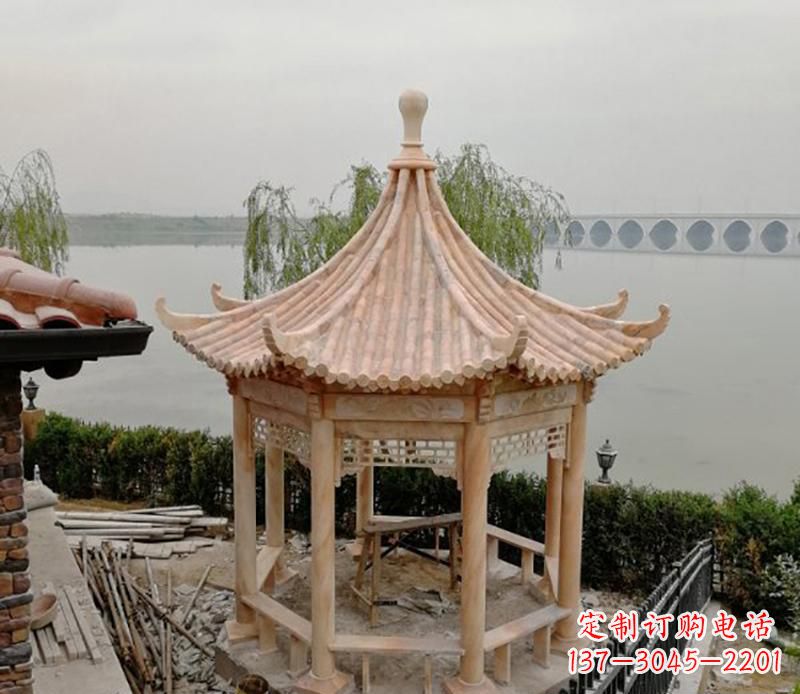 开封精致古典八角凉亭石雕