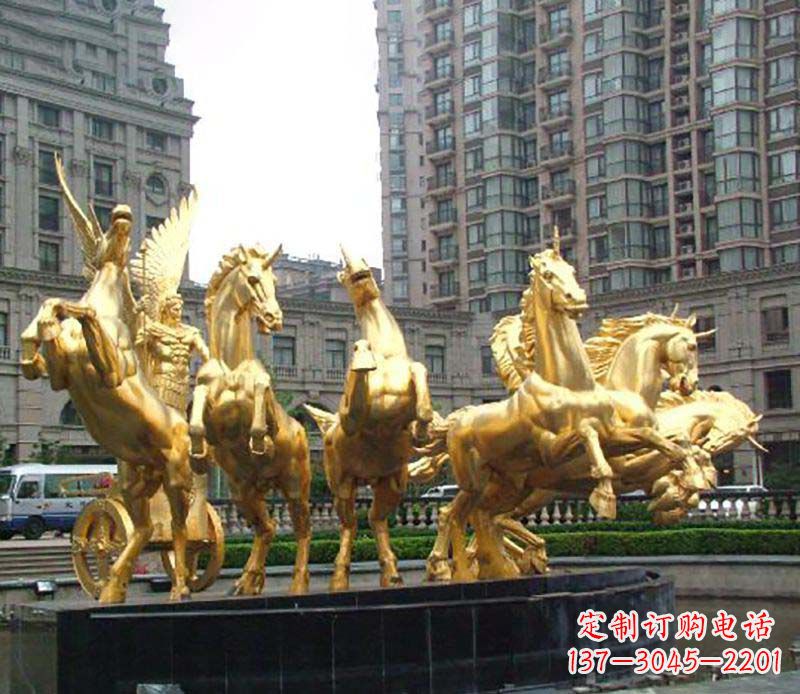 开封八马群阿波罗铜雕