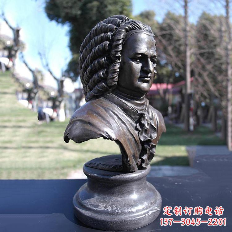开封巴赫头像铜雕德古巴洛克时期作曲家胸像雕刻