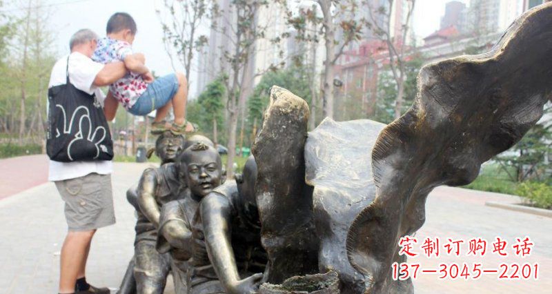 开封拔萝卜小区景观铜雕精品