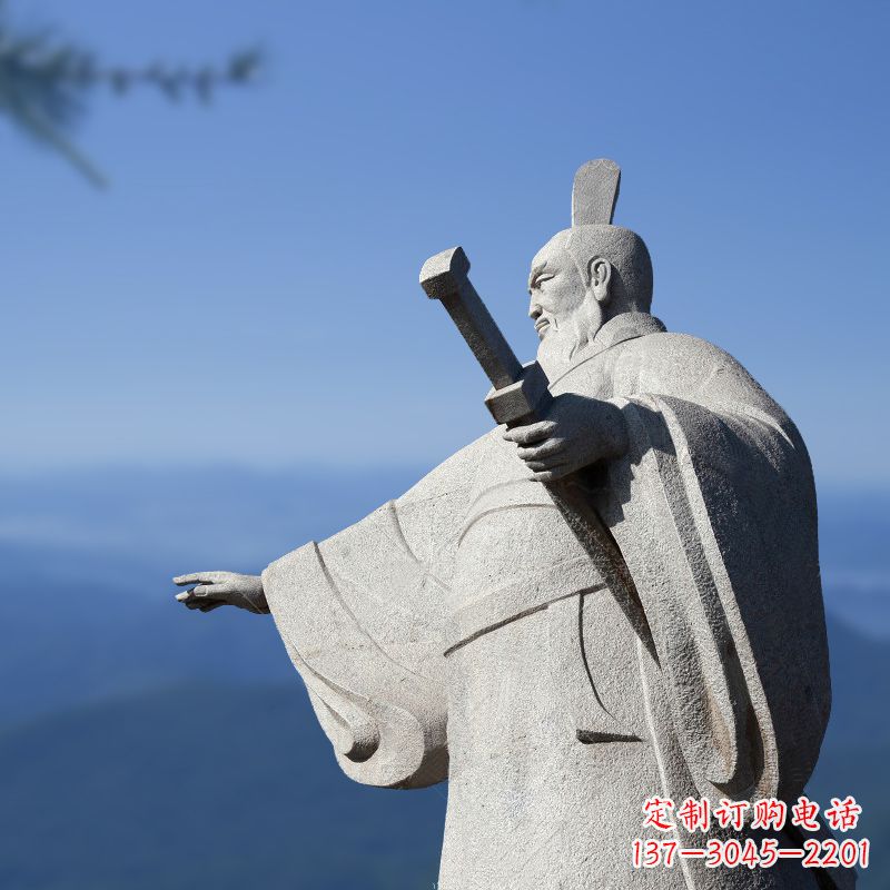 开封霸气无双秦始皇石雕像