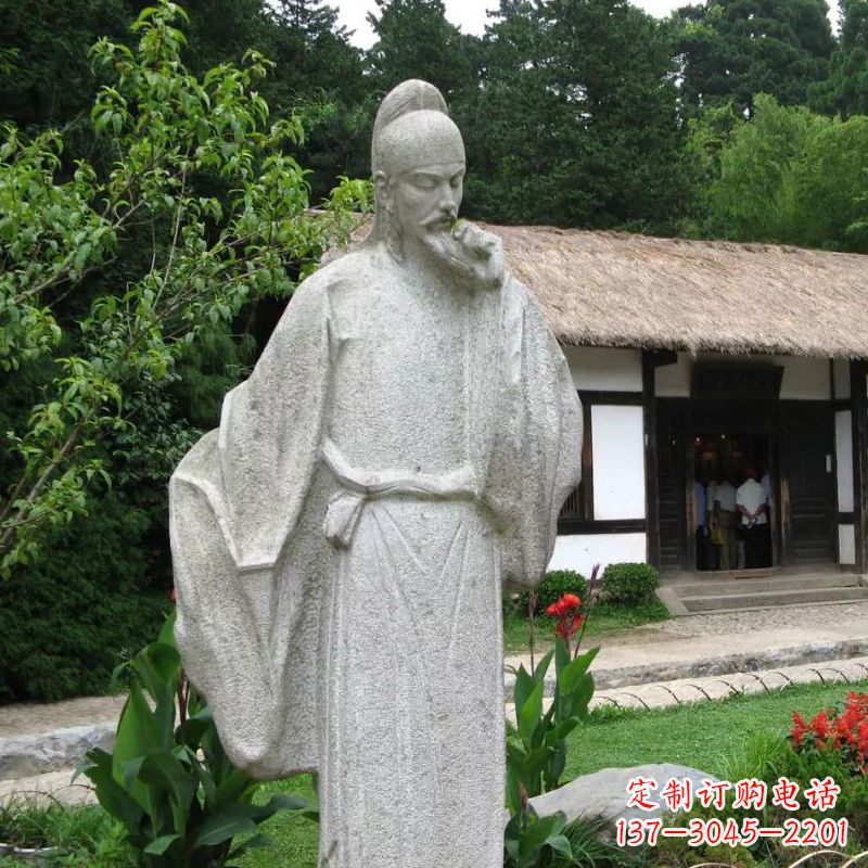 开封白居易石雕塑像传承中国古代文化精髓