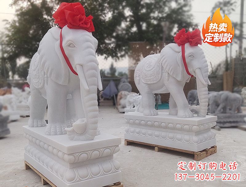 开封白色大象雕塑让你的家居更加精致