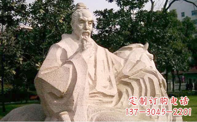 开封班固石雕像-砂岩石刻历史名人中国东汉文学家雕塑