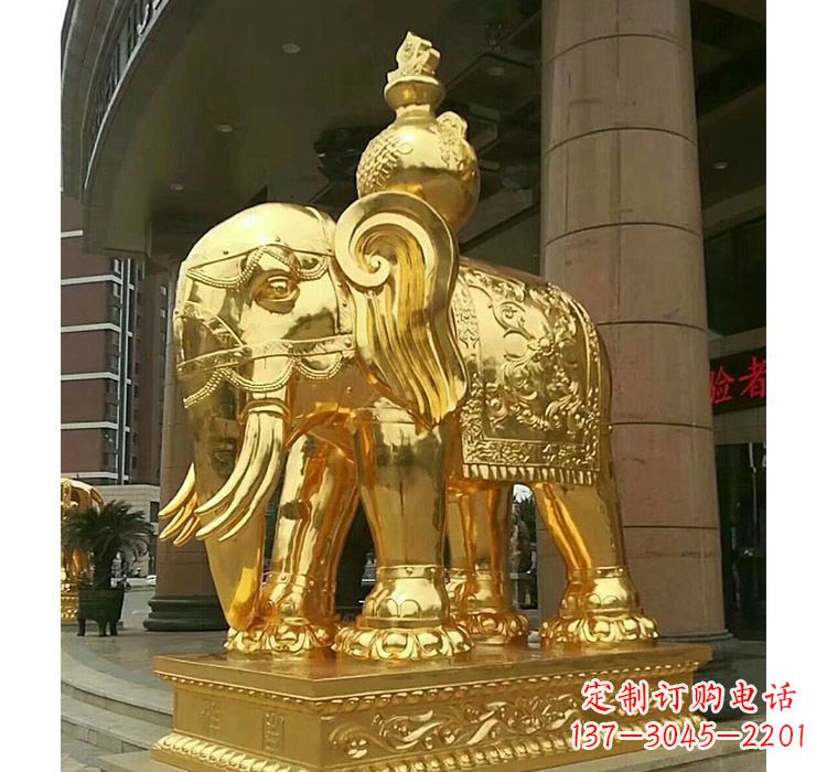 开封宝瓶大象铜雕