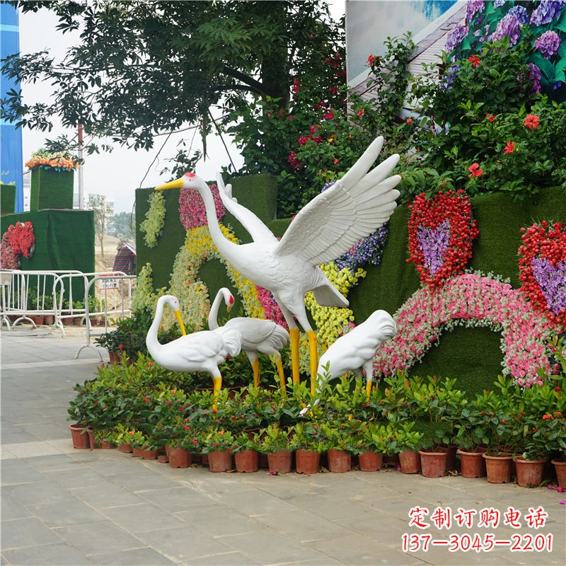 开封仙鹤玻璃钢雕塑