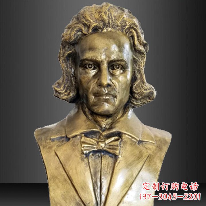 开封贝多芬雕塑作品-纯铜铸造名人胸像
