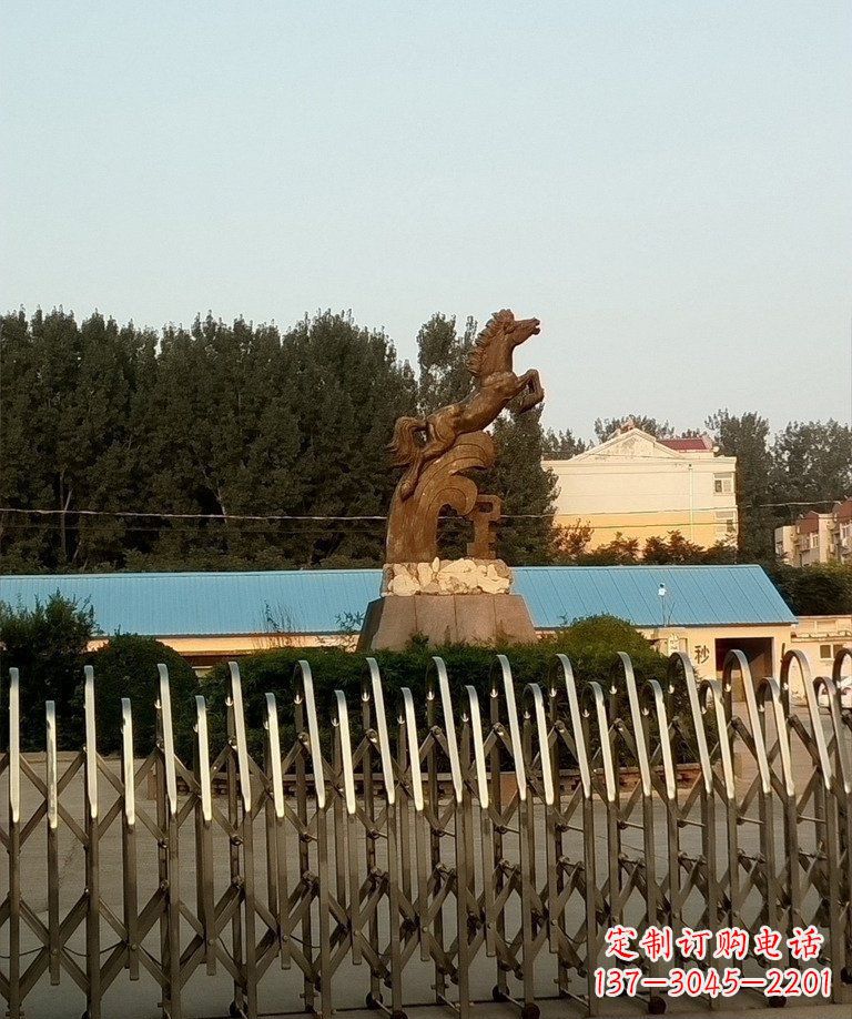 开封奔马企业景观铜雕