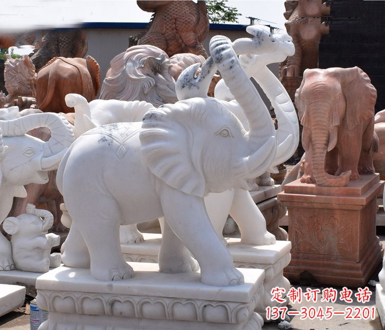 开封“优雅大象”汉白玉雕塑