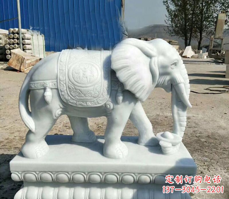开封大象汉白玉吊坠