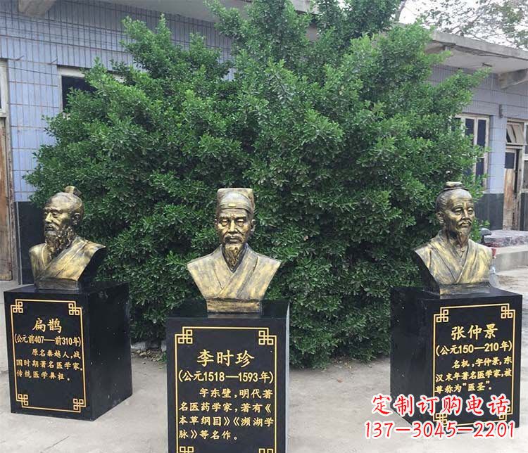 开封扁鹊李时珍张仲景胸像古代人物铜雕