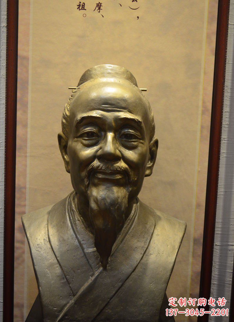 开封扁鹊胸像古代医学家铜雕