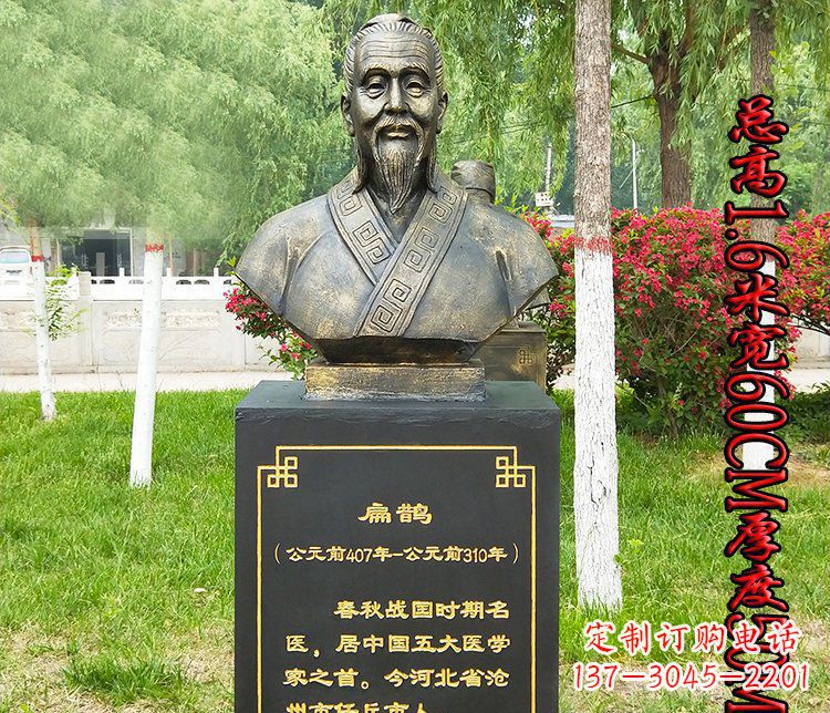 开封扁鹊胸像古代名医铜雕