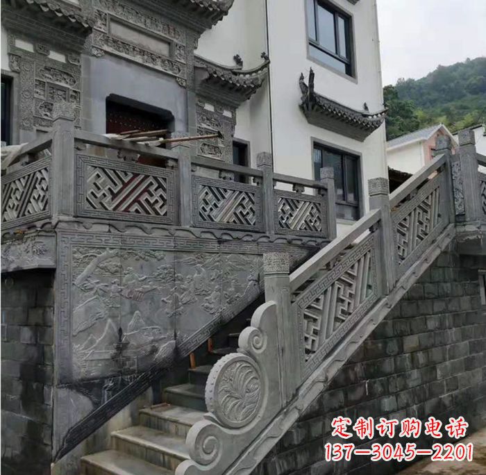 开封别墅景观仿古石雕栏板_2
