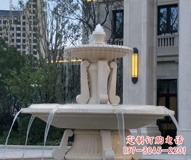 开封别墅景观汉白玉喷泉石雕 (2)
