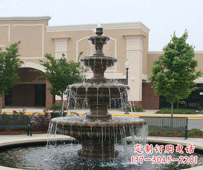 开封别墅景观石雕多层喷泉雕塑 (3)