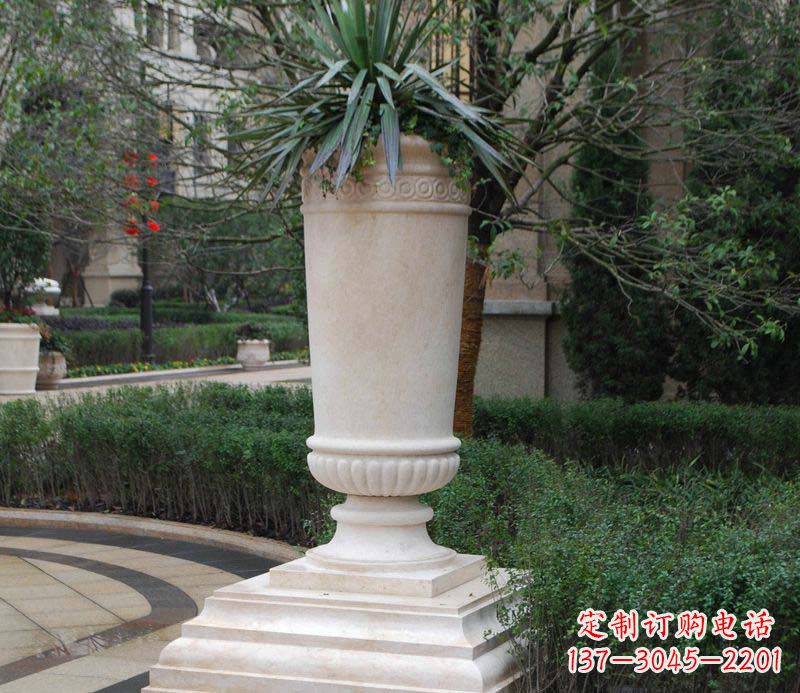 开封别墅景观石雕花盆