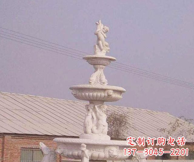 开封别墅景观天使喷泉石雕 (2)