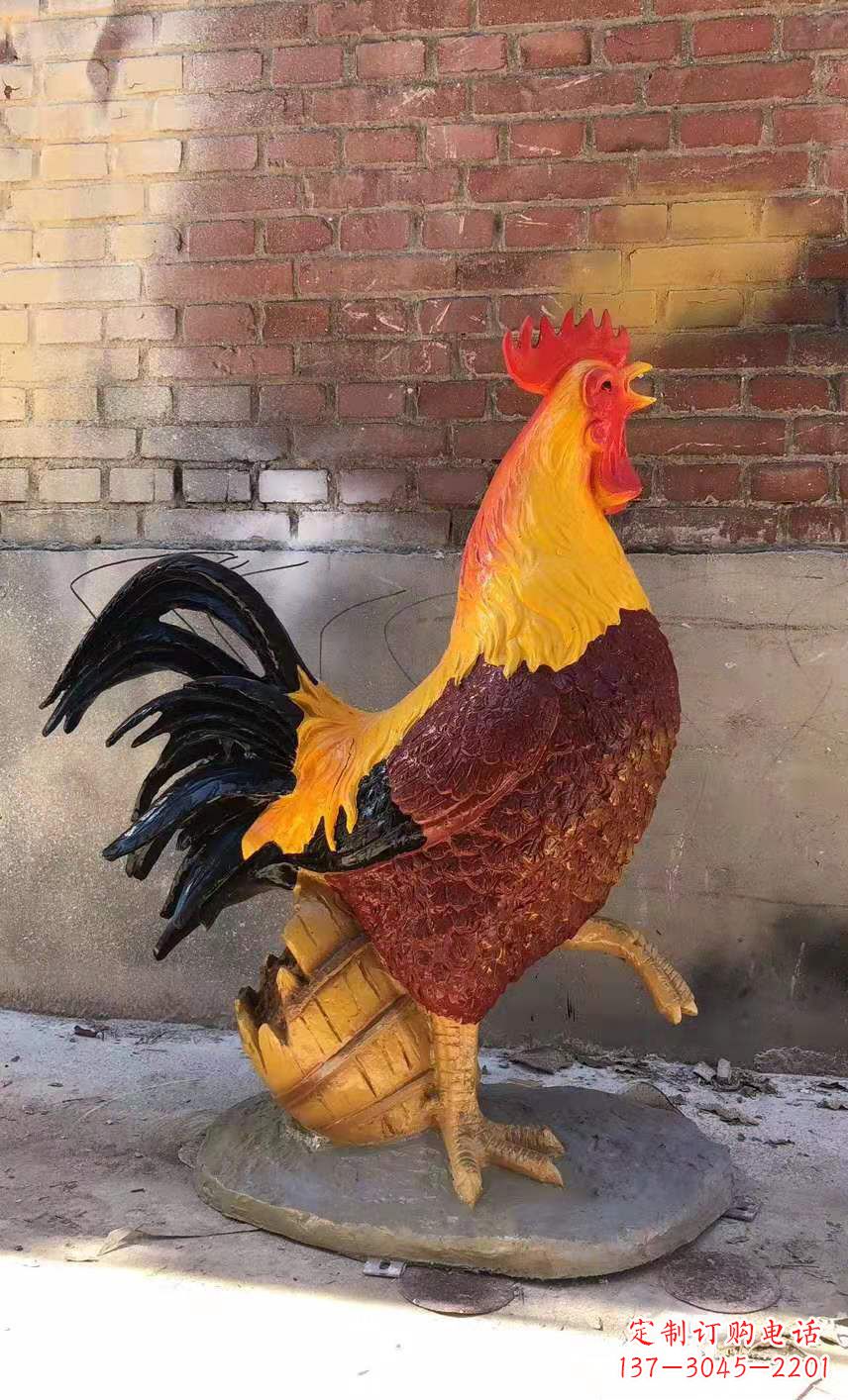 开封玻璃钢公鸡雕塑