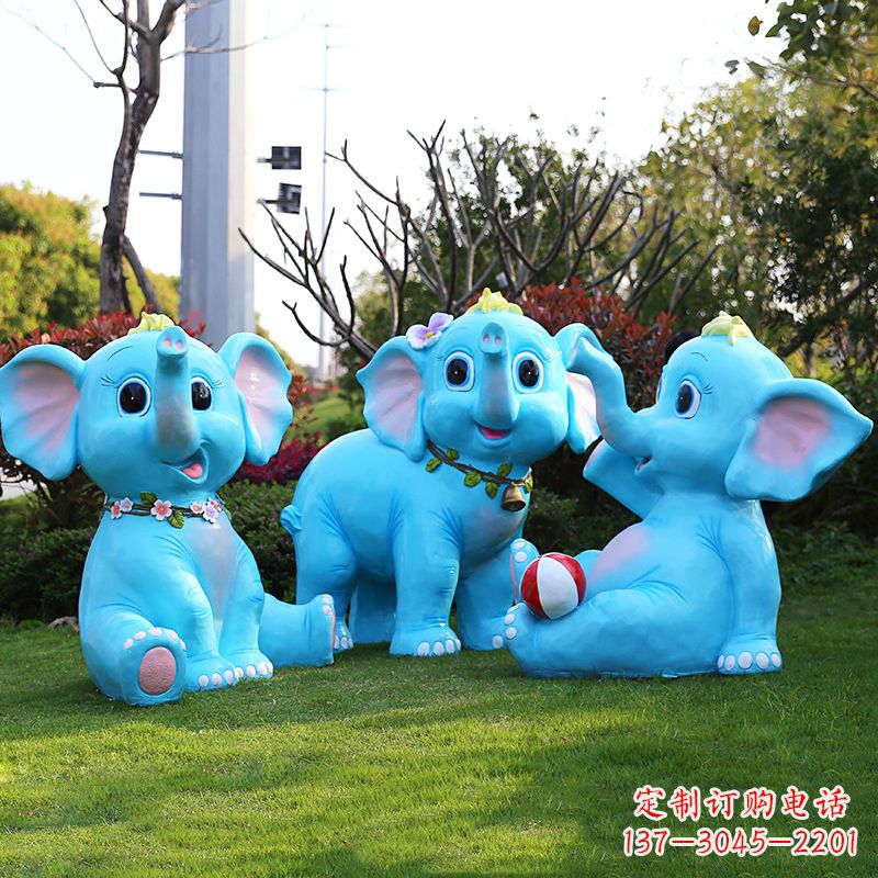 开封玻璃钢大象雕塑精美的艺术品
