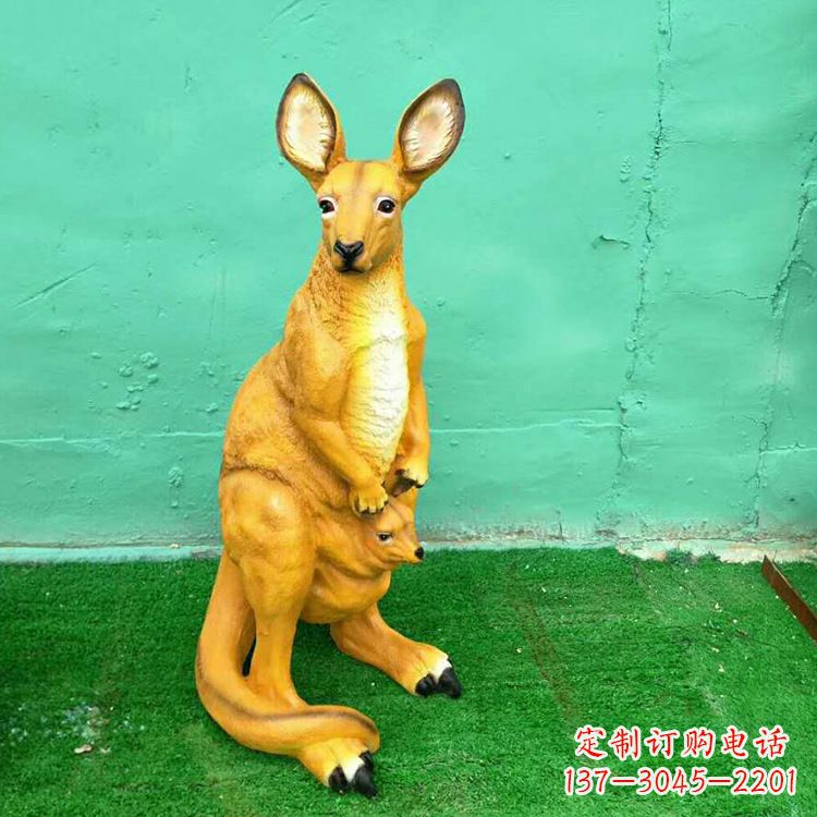 开封玻璃钢袋鼠仿真雕塑