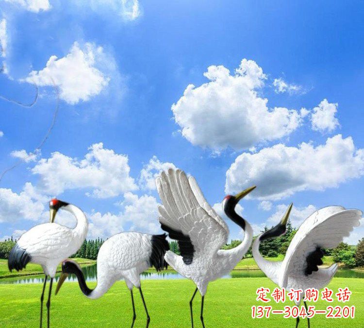 开封玻璃钢丹顶鹤雕塑——一件艺术精品