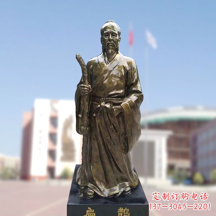 开封玻璃钢仿铜扁鹊雕塑