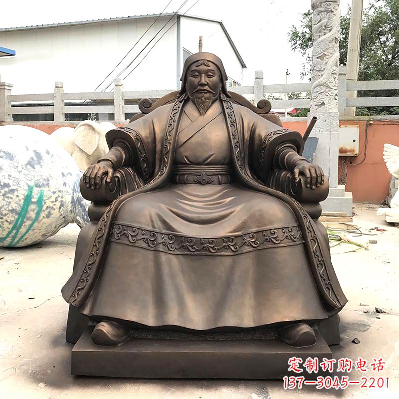 开封成吉思汗玻璃钢仿铜雕塑