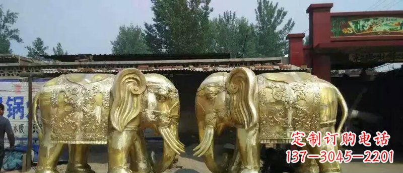 开封玻璃钢大象雕塑仿铜雕塑的精美之作