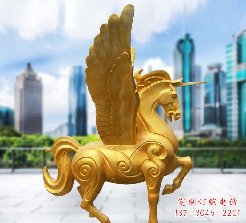 开封玻璃钢仿铜独角兽雕塑精美雕塑艺术
