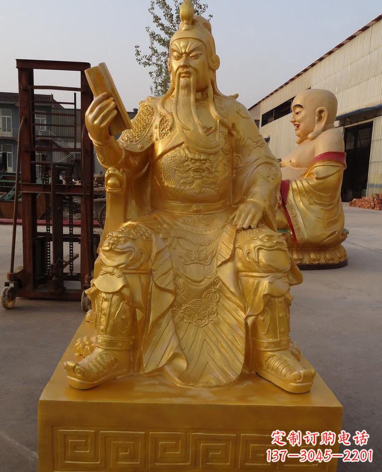 开封玻璃钢仿铜关公雕塑——传承春秋精神