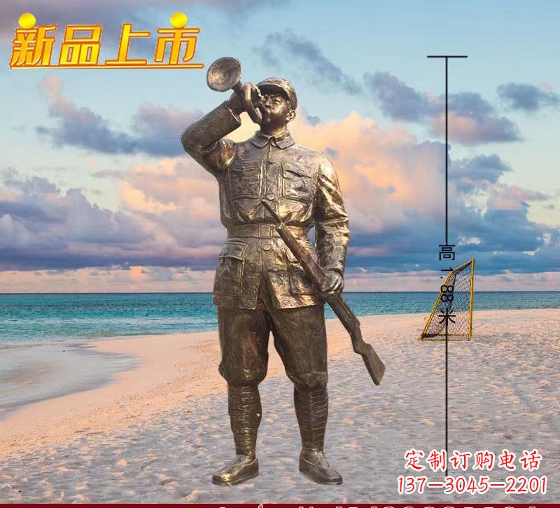 开封玻璃钢仿铜红军人物雕塑222