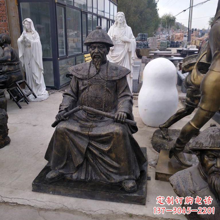 开封玻璃钢仿铜林则徐坐姿像