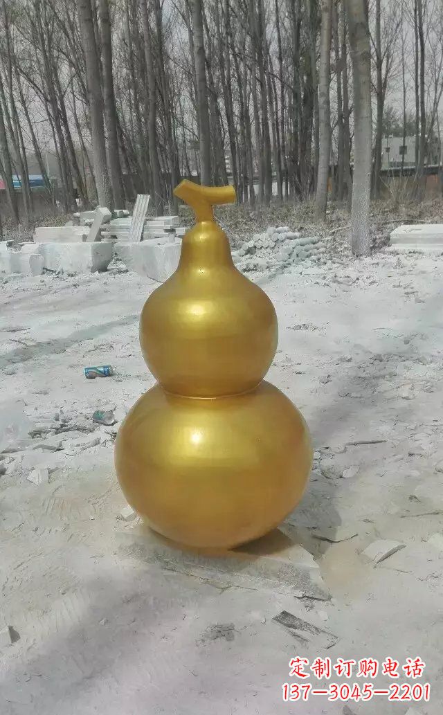 开封玻璃钢仿铜葫芦雕塑