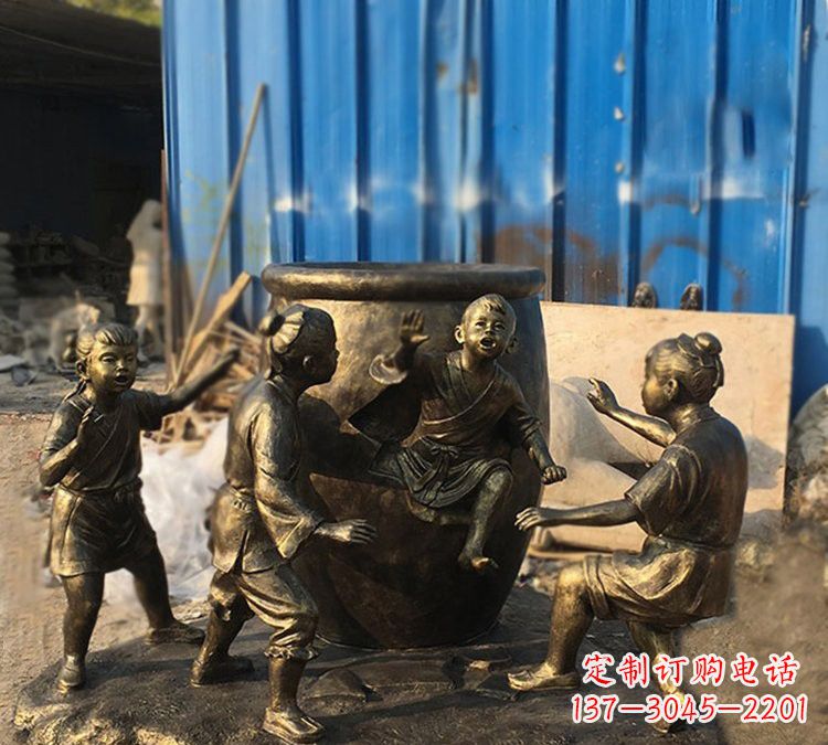开封司马光雕塑以玻璃钢仿铜创作