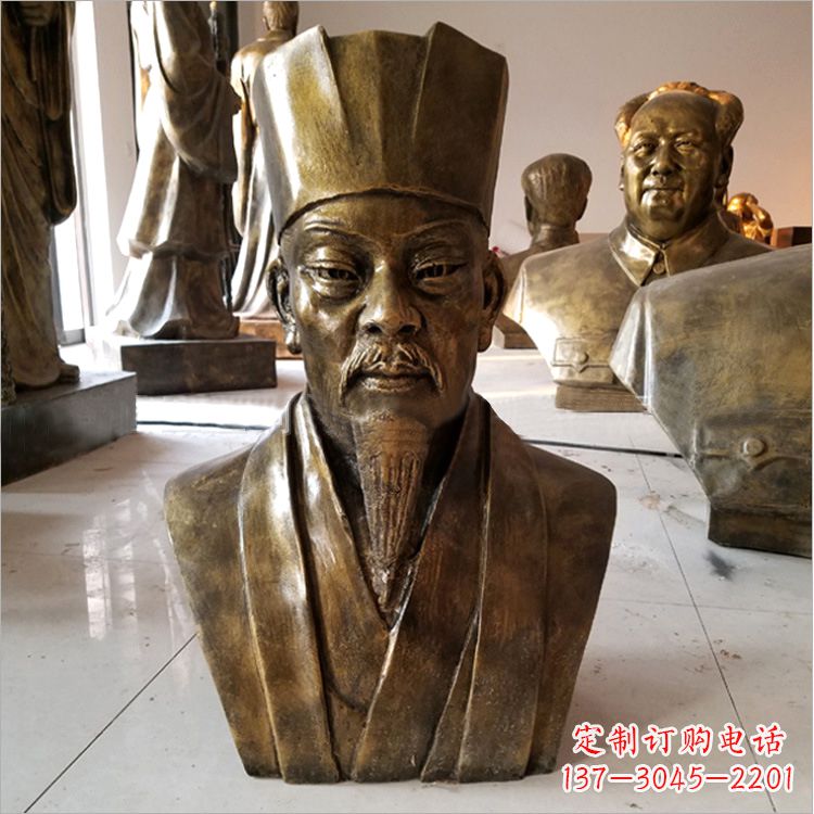 开封玻璃钢仿铜苏轼头像雕塑