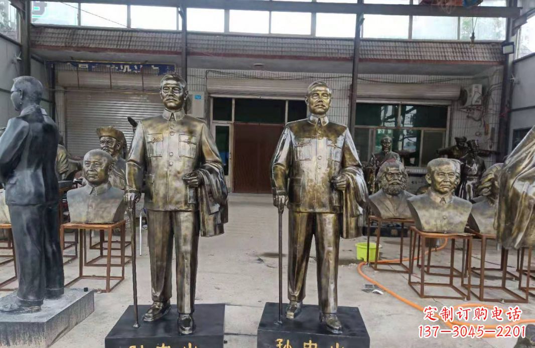 开封玻璃钢仿铜校园景区伟人孙中山雕塑