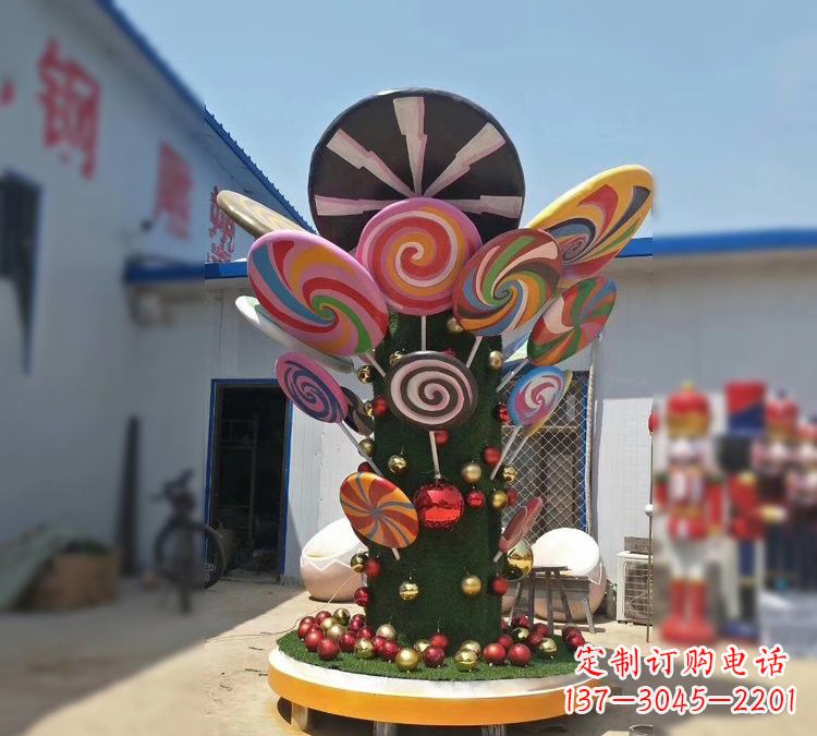 开封玻璃钢制作的棒棒糖雕塑
