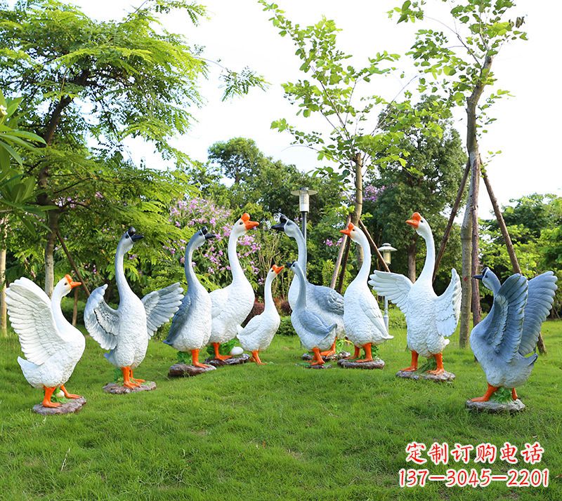 开封玻璃钢仿真动物鹅