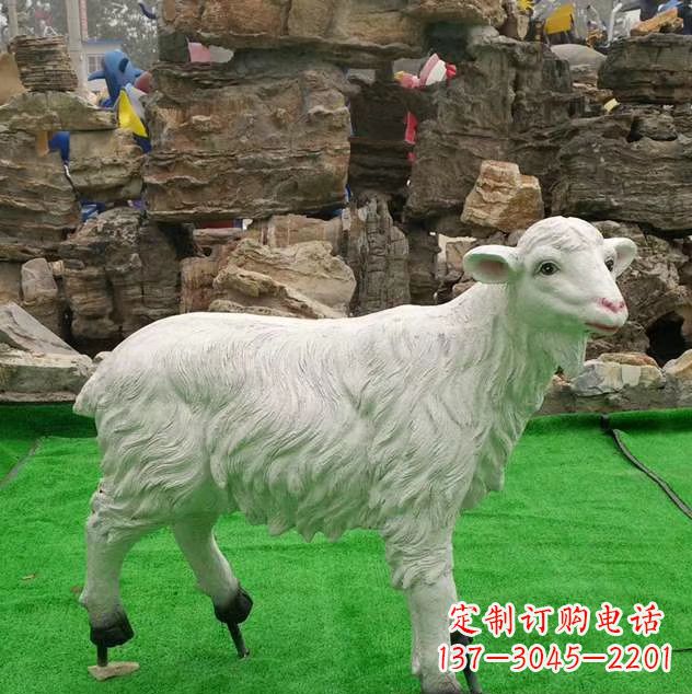 开封玻璃钢绵羊雕塑