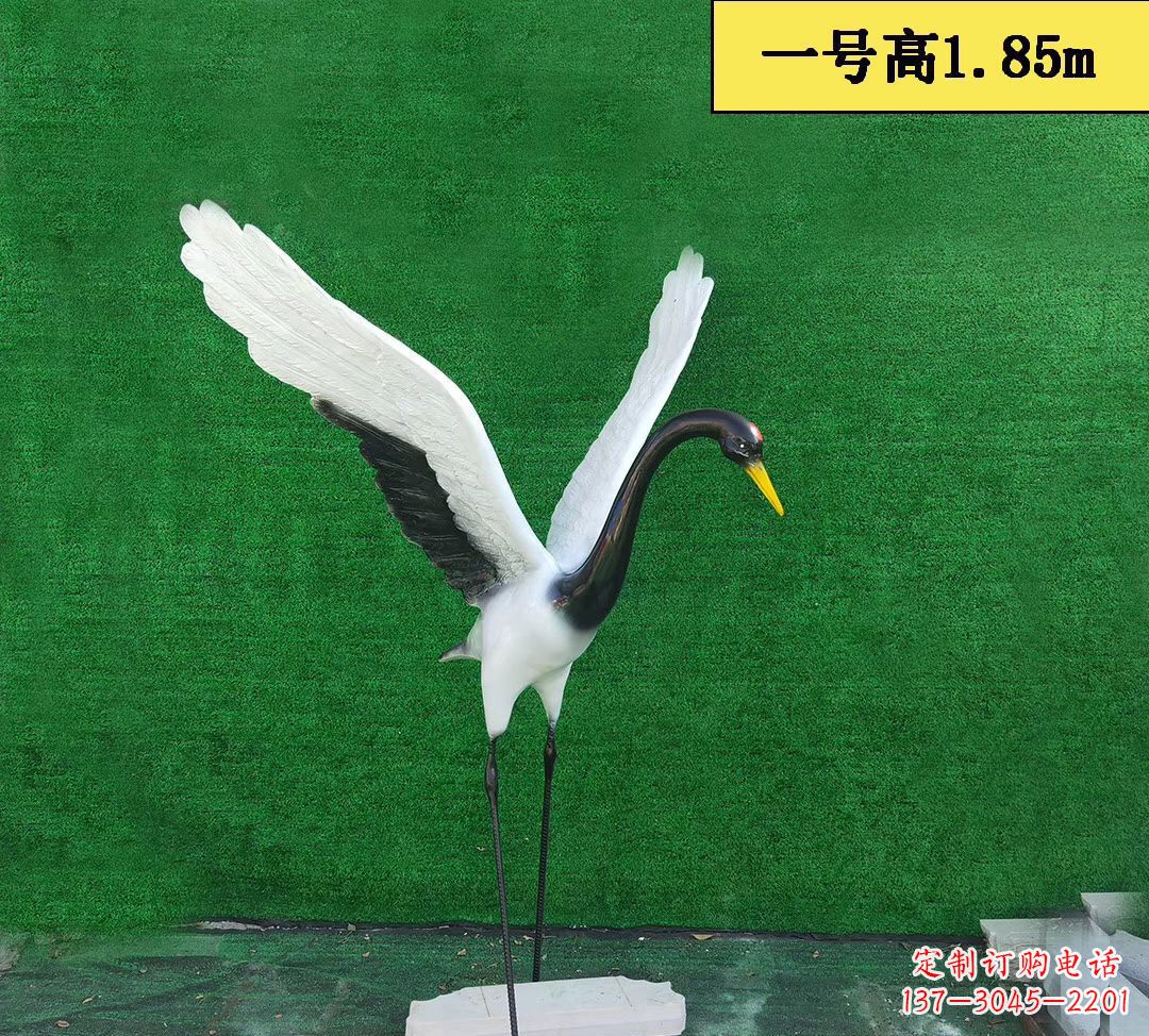 开封仙鹤雕塑玻璃钢仿真景观动物雕塑