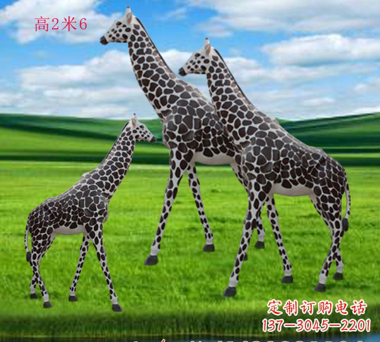 开封玻璃钢材质长颈鹿雕塑