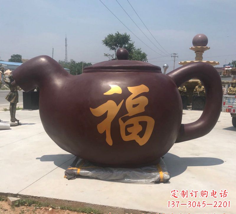 开封玻璃钢茶壶雕塑
