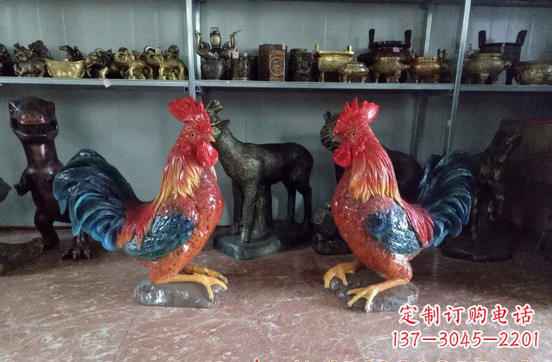 开封玻璃钢公鸡雕塑——给环境带来美丽的色彩