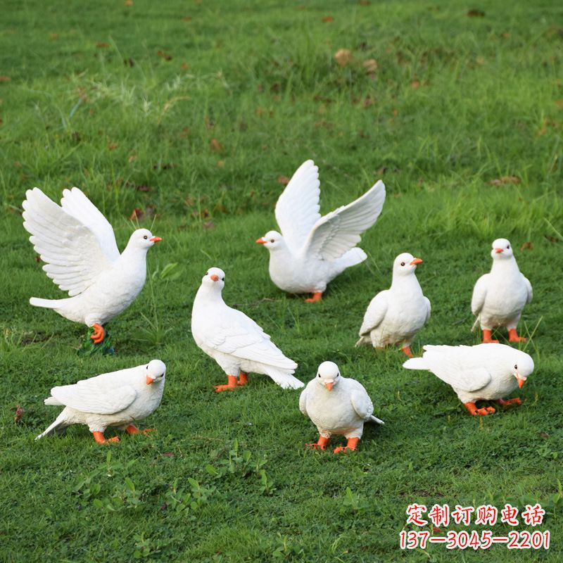 开封玻璃钢鸽子雕塑