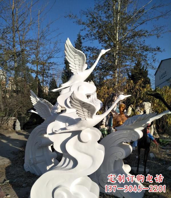 开封玻璃钢公园海浪天鹅雕塑