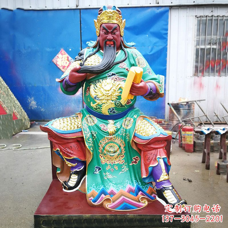 开封关圣雕塑玻璃钢彩绘之美